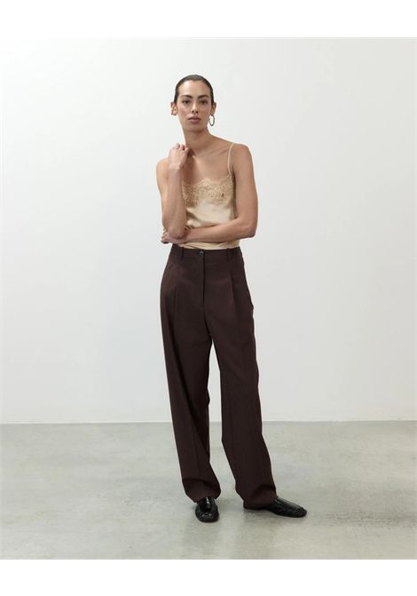ALYSI Pantalone Sartoriale in Lana Vergine Donna Taglio Dritto ALYSI | Pantalone | 166115CACAO