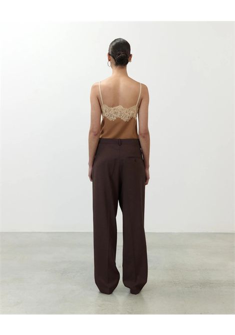 ALYSI Pantalone Sartoriale in Lana Vergine Donna Taglio Dritto ALYSI | Pantalone | 166115CACAO