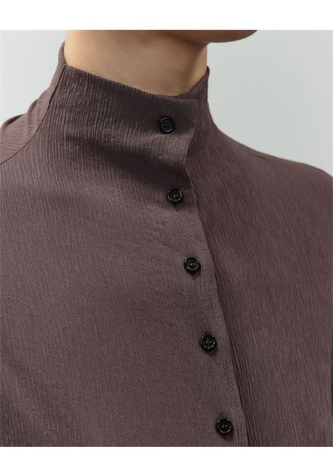 ALYSI Women's Crinkled Viscose Blend High-Neck Fitted Top ALYSI |  | 166212ME