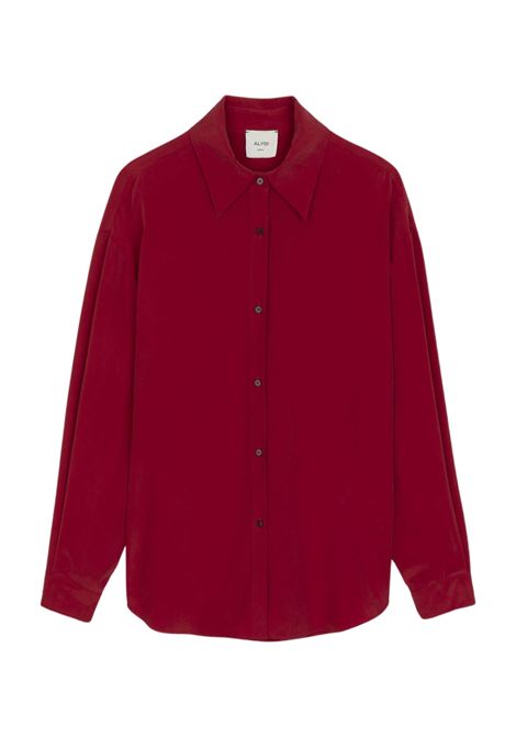 ALYSI Women's Pure Silk Shirt in Lipstick Red ALYSI |  | 166214RST