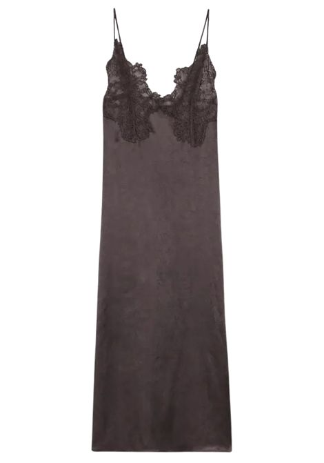 ALYSI Women's Satin and Lace Long Slip Dress ALYSI |  | 166307CACAO