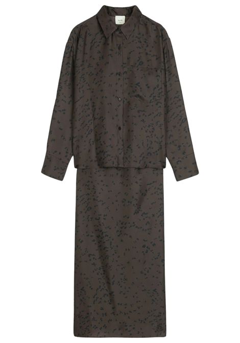 ALYSI Women's Printed Silk Long Shirt Dress ALYSI |  | 166308CACAO