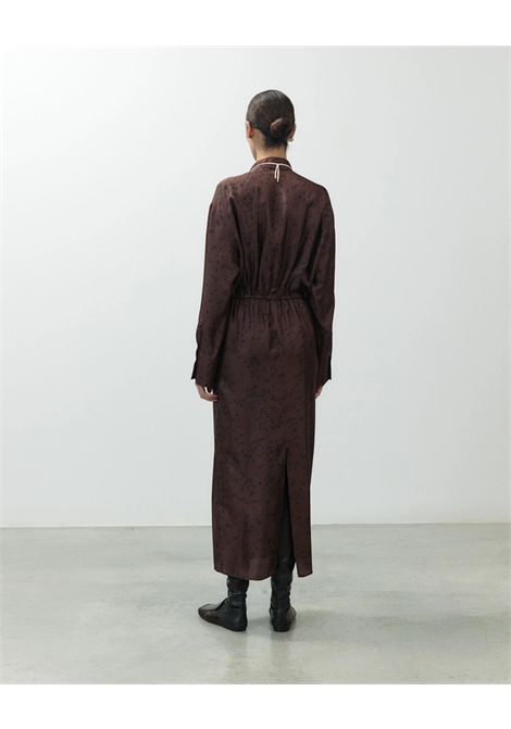 ALYSI Women's Printed Silk Long Shirt Dress ALYSI |  | 166308CACAO