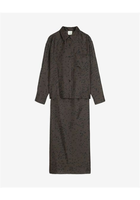 ALYSI Women's Printed Silk Long Shirt Dress ALYSI |  | 166308CACAO