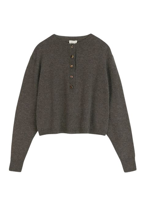 ALYSI Women's Merino Wool and Cashmere Blend Henley Sweater ALYSI |  | 266429CAST