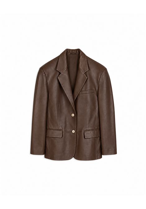 ALYSI Women's Leather Single-Breasted Blazer Coffee ALYSI |  | 266801CAFFE