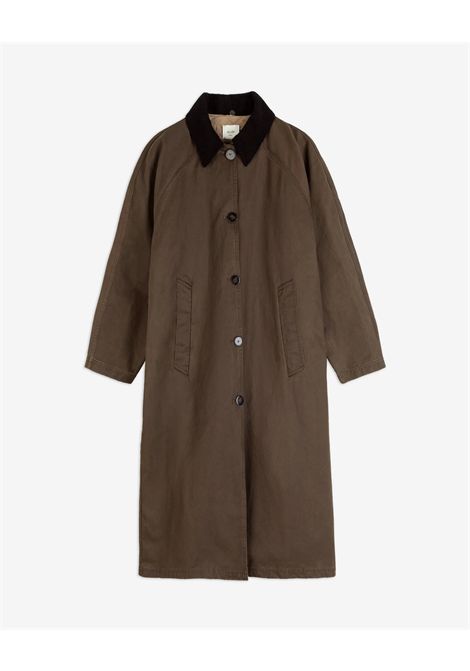 ALYSI Women's Long Waxed Cotton Coat with Detachable Lining ALYSI |  | 266904CG