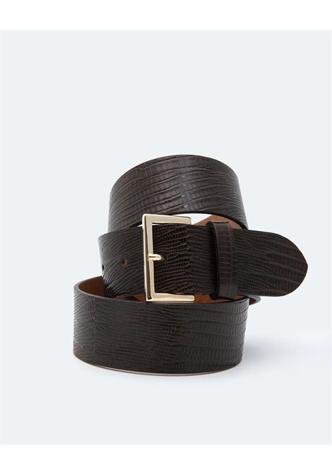 ALYSI Women's Wide Lizard-Effect Leather Belt ALYSI |  | 366634CAFFE