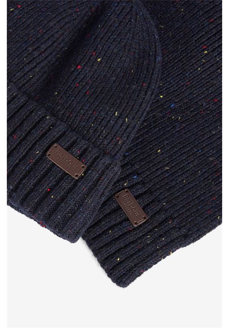 Barbour Set Regalo Berretto e Sciarpa Carlton Fleck in Lana Classic Navy Uomo BARBOUR | Gift set | MGS0047NY31