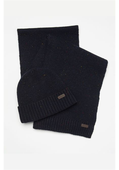 Barbour Set Regalo Berretto e Sciarpa Carlton Fleck in Lana Classic Navy Uomo BARBOUR | Gift set | MGS0047NY31