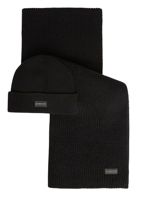 Barbour Set Regalo Berretto e Sciarpa B.Intl Sweeper Legacy in Acrilico Black Uomo BARBOUR | Gift set | MGS0072BK31