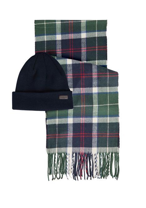 Barbour Set Regalo Berretto Swinton e Sciarpa Galingale in Acrilico Evergreen Uomo BARBOUR | Gift set | MGS0079TN98