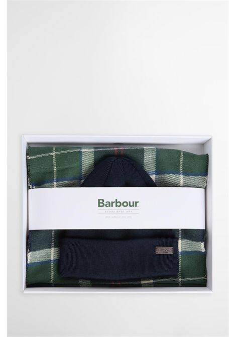 Barbour Set Regalo Berretto Swinton e Sciarpa Galingale in Acrilico Evergreen Uomo BARBOUR | Gift set | MGS0079TN98