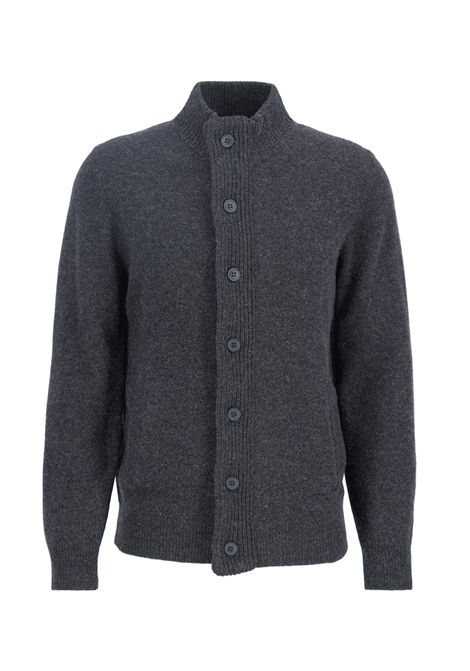 Barbour Maglione con Zip Patch in Lana d'Agnello Charcoal Marl Uomo BARBOUR | MAGLIERIA | MKN0731CH51
