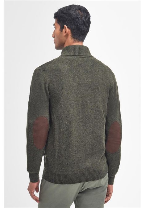 Barbour Maglione con Zip Patch in Lana d'Agnello Seaweed Uomo BARBOUR | MAGLIERIA | MKN0731GN73