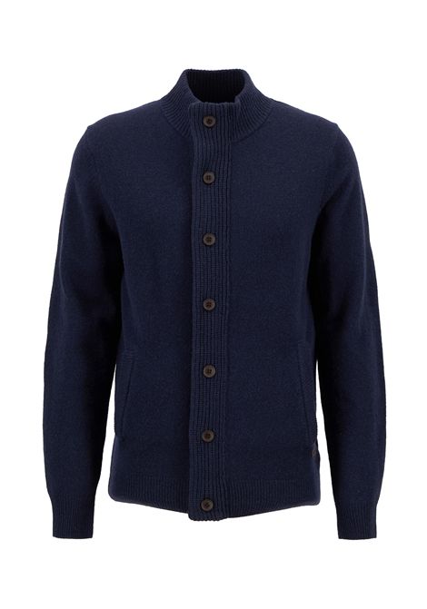 Barbour Maglione con Zip Patch in Lana d'Agnello Classic Navy Uomo BARBOUR | MAGLIERIA | MKN0731NY91