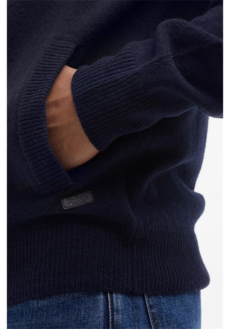 Barbour Maglione con Zip Patch in Lana d'Agnello Classic Navy Uomo BARBOUR | MAGLIERIA | MKN0731NY91