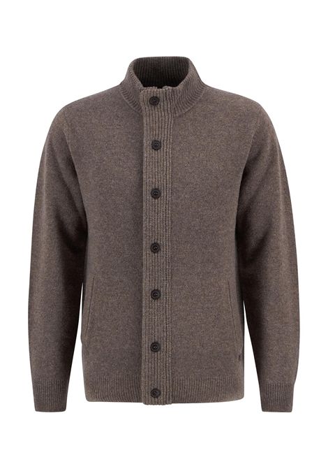 Barbour Maglione con Zip Patch in Lana d'Agnello Dark Stone Uomo BARBOUR | MAGLIERIA | MKN0731ST52
