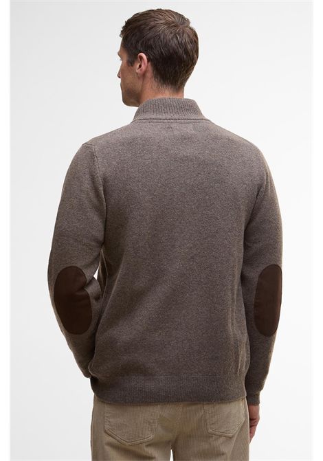 Barbour Maglione con Zip Patch in Lana d'Agnello Dark Stone Uomo BARBOUR | MAGLIERIA | MKN0731ST52