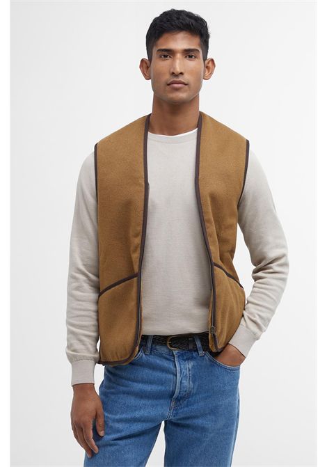 Barbour Gilet in Pile con Zip in Pile Acrilico Classic Brown Uomo BARBOUR | Gilet | MLI0004BR31
