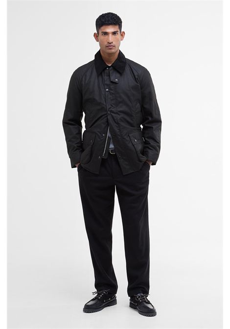 Barbour Giacca Cerata Ashby in Cotone Cerato Black-Classic Uomo BARBOUR | GIACCHE | MWX0339BK72