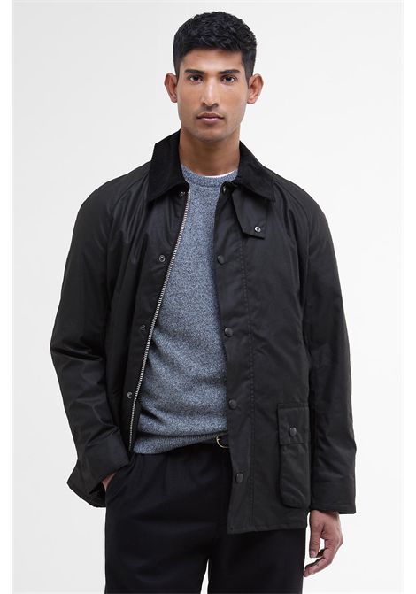 Barbour Giacca Cerata Ashby in Cotone Cerato Black-Classic Uomo BARBOUR | GIACCHE | MWX0339BK72