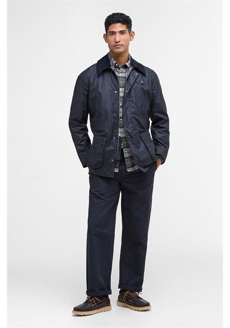 Barbour Giacca Cerata Ashby in Cotone Cerato Classic Navy Uomo BARBOUR | GIACCHE | MWX0339NY92