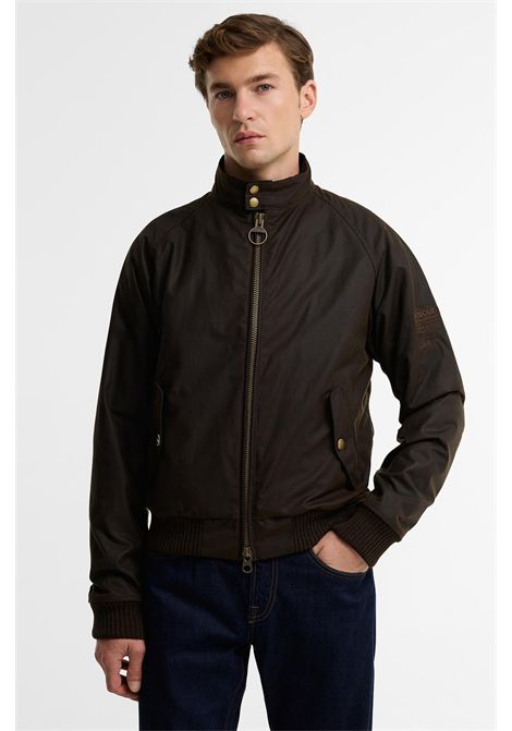 Barbour Giacca Cerata Merchant Wax Bomber Steve McQueen in Cotone Cerato Olive Uomo BARBOUR | GIACCHE | MWX0465OL71