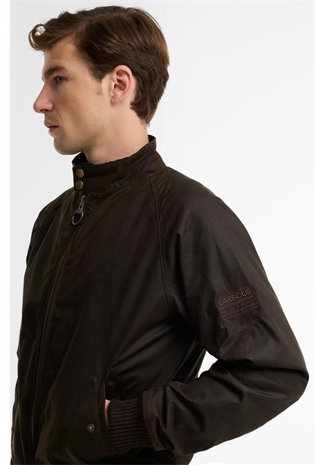 Barbour Giacca Cerata Merchant Wax Bomber Steve McQueen in Cotone Cerato Olive Uomo BARBOUR | GIACCHE | MWX0465OL71