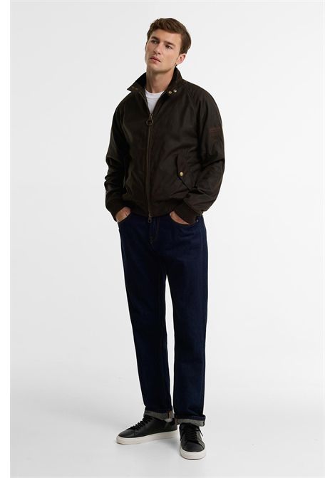 Barbour Giacca Cerata Merchant Wax Bomber Steve McQueen in Cotone Cerato Olive Uomo BARBOUR | GIACCHE | MWX0465OL71