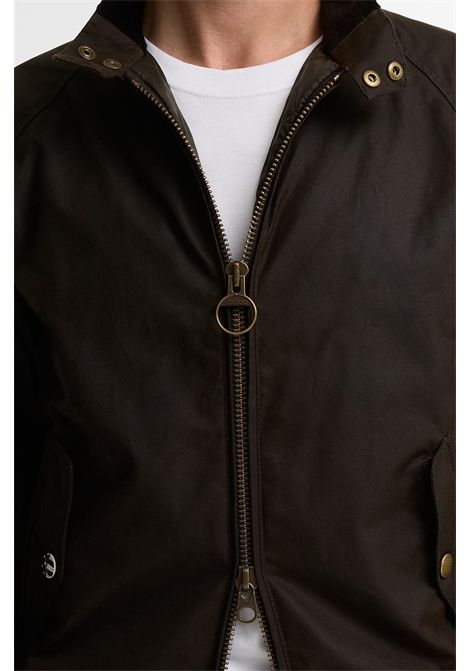 Barbour Giacca Cerata Merchant Wax Bomber Steve McQueen in Cotone Cerato Olive Uomo BARBOUR | GIACCHE | MWX0465OL71