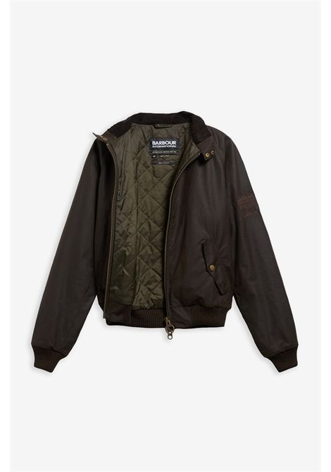 Barbour Giacca Cerata Merchant Wax Bomber Steve McQueen in Cotone Cerato Olive Uomo BARBOUR | GIACCHE | MWX0465OL71