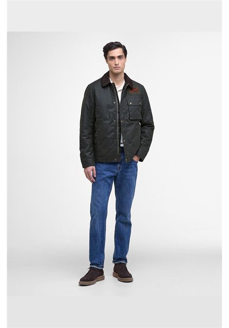 Barbour Giacca Cerata Workers Wax Steve McQueen in Cotone Cerato Sage Uomo BARBOUR | GIACCHE | MWX1853SG91