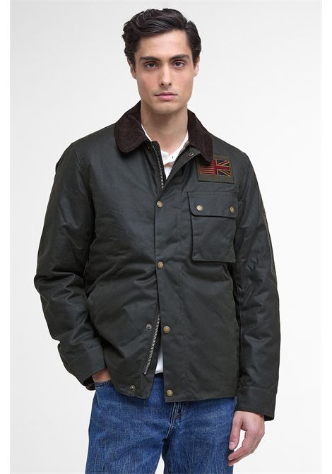 Barbour Giacca Cerata Workers Wax Steve McQueen in Cotone Cerato Sage Uomo BARBOUR | GIACCHE | MWX1853SG91