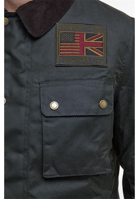 Barbour Giacca Cerata Workers Wax Steve McQueen in Cotone Cerato Sage Uomo BARBOUR | GIACCHE | MWX1853SG91