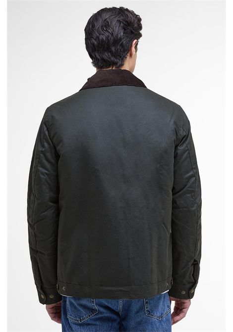 Barbour Giacca Cerata Workers Wax Steve McQueen in Cotone Cerato Sage Uomo BARBOUR | GIACCHE | MWX1853SG91