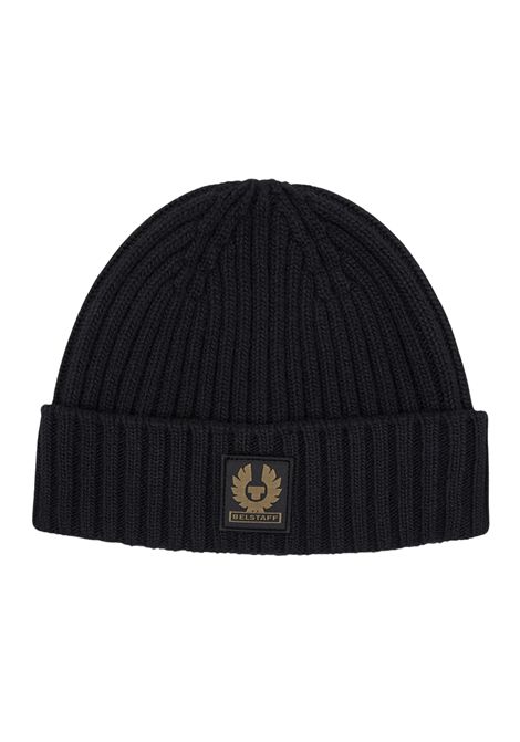 Belstaff Berretto Watch Nero in Lana di Agnello a Coste BELSTAFF | Cappelli | BL100067BLACK