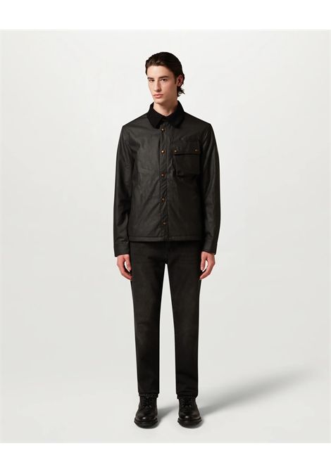 Belstaff Giacca Ground Uomo Nero in Cotone Cerato British Millerain BELSTAFF | Giubbini | BL105804BLACK