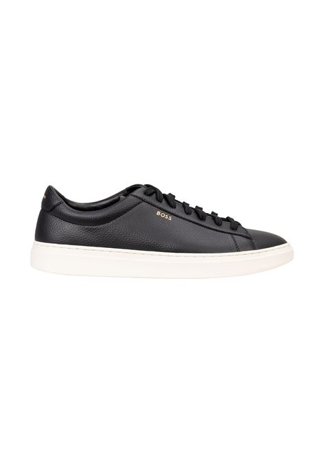 BOSS Sneaker Kieran_Tenn_algr in Pelle a Grana Nero Uomo BOSS | SNEAKER | 5054871600800008