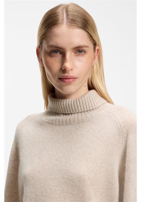 BOSS Falonso Turtleneck Sweater in Neutral Cashmere Women's BOSS |  | 5055087411600116