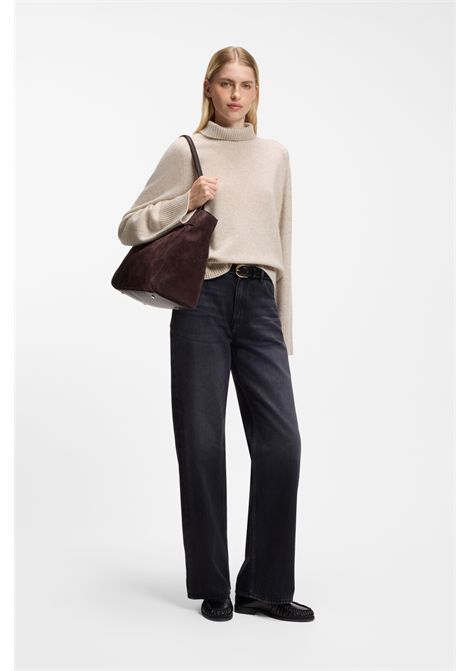 BOSS Falonso Turtleneck Sweater in Neutral Cashmere Women's BOSS |  | 5055087411600116