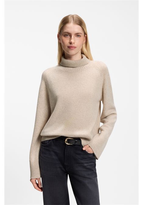 BOSS Falonso Turtleneck Sweater in Neutral Cashmere Women's BOSS |  | 5055087411600116