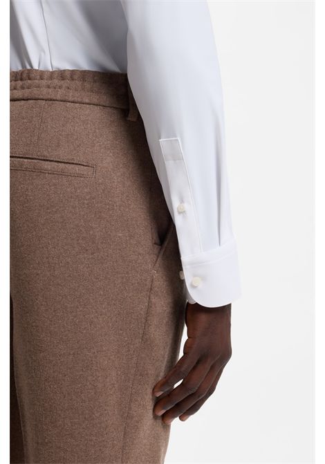 BOSS Camicia Slim Fit P-HANK-S-K-261 in Jersey Elasticizzato Bianco Uomo BOSS | CAMICIE | 5055574710000100