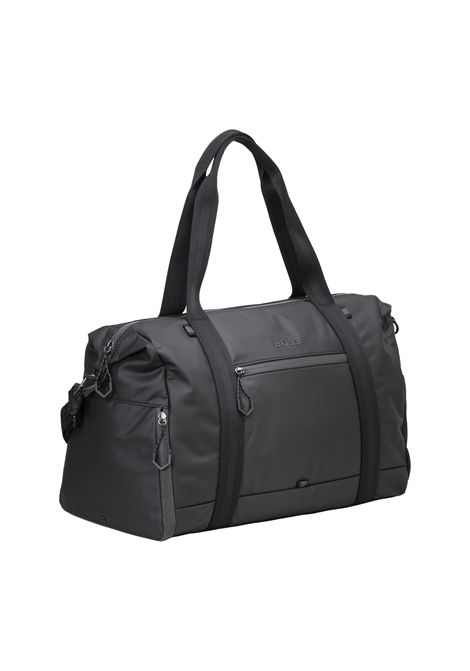 BOSS Borsone Stenson_SM Holdall in Tessuto Sintetico Spalmato Nero Uomo BOSS | ACCESSORI GRANDI | 5055835700100001