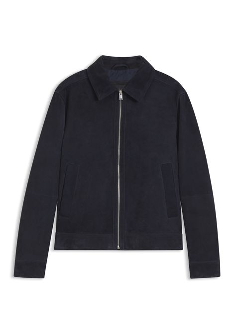 BOSS Giubbotto H-Malbano7 in Pelle Scamosciata Blu Scuro Uomo BOSS | PELLE | 5056386940400404