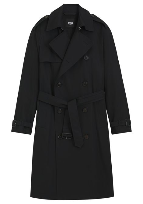 BOSS Men's H-JAREDTRENCHB1_263F Water-Repellent Cotton Twill Trench Coat BOSS |  | 5056456700100001
