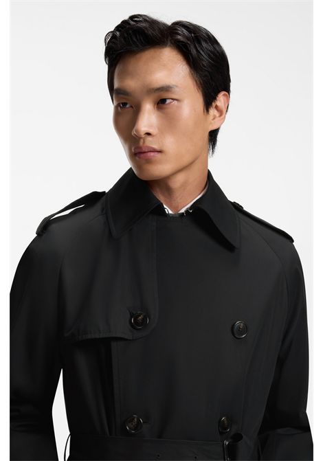 BOSS Men's H-JAREDTRENCHB1_263F Water-Repellent Cotton Twill Trench Coat BOSS |  | 5056456700100001