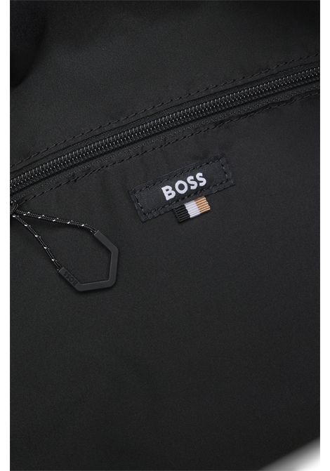 BOSS Borsone Stenson T_BigHoldall in Tessuto Strutturato con Logo e Righe Tipiche del Marchio Bianco Uomo BOSS | ACCESSORI GRANDI | 5056772710000100