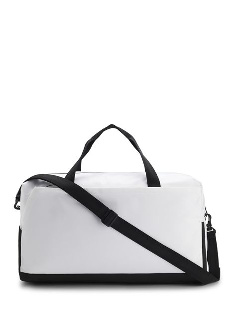BOSS Borsone Stenson T_BigHoldall in Tessuto Strutturato con Logo e Righe Tipiche del Marchio Bianco Uomo BOSS | ACCESSORI GRANDI | 5056772710000100
