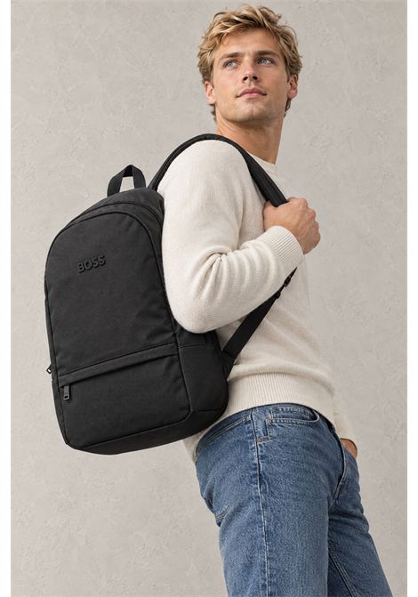 BOSS Zaino Catch 3.0_BackpackNW in Poliestere Riciclato Nero Uomo BOSS | ACCESSORI GRANDI | 5056772900100001